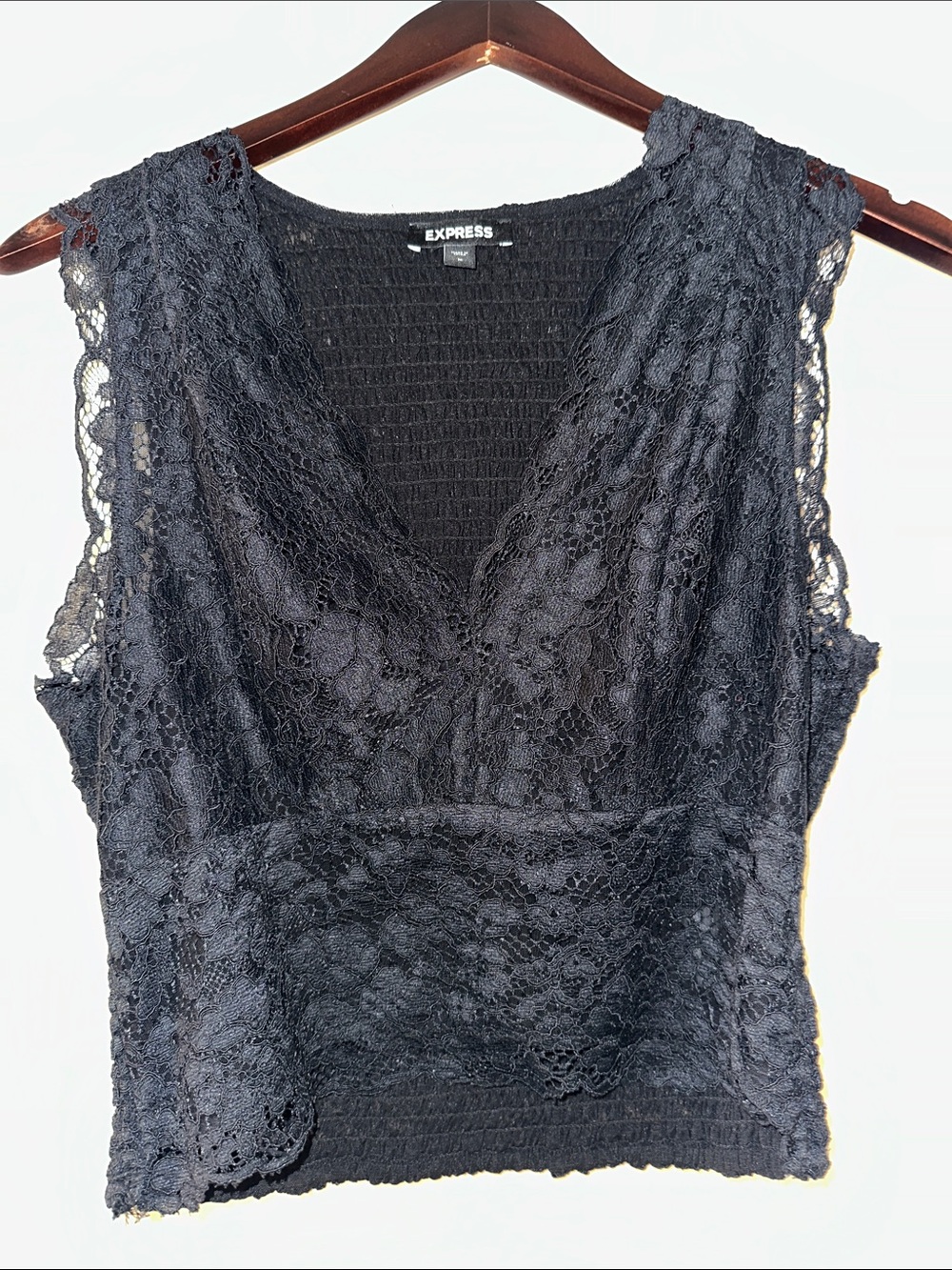 Express Black Lace V-Neck Blouse